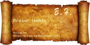 Breier Hedda névjegykártya